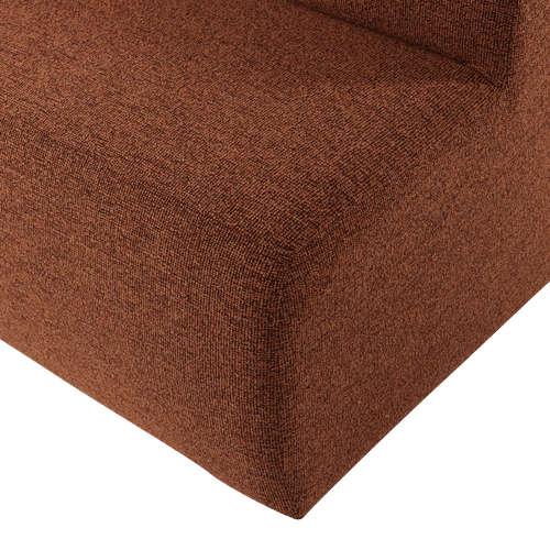 WOOOD eetbank 164 cm rugleuning Mojo Base - Bouclé - Roestbruin - 83x164x76
