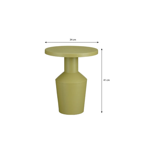 Mica Decorations Feroza Bijzettafel - H41 x Ø34 cm - Metaal - Lichtgroen