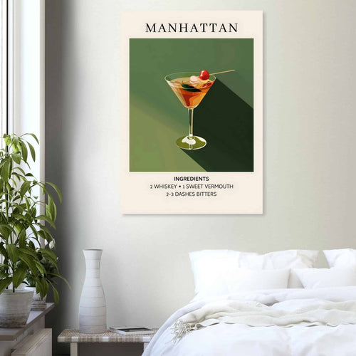 Artfulprints  Manhattan cocktail - Ingrediënten   poster A4 21x29.7 cm - vtwonen shop