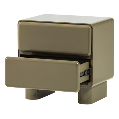 WOOOD nachtkastje Lustra - Hout - Hoogglans Groen - 43x57x57