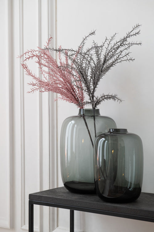 J-Line vaas Cleo - glas - grijs - large - 45 cm hoog