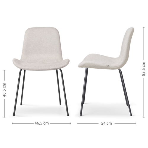 Nolon Nora-Fé Eetkamerstoelen Set van 2 - Beige - Zwarte Poten - vtwonen shop