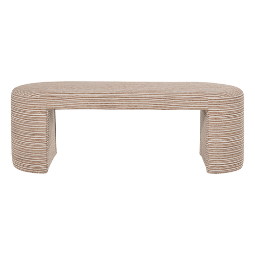 WOOOD gestoffeerd bankje Jacob - Streep Dessin - Lichtbruin - 46x130x46