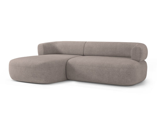 Micadoni - Linker hoekbank "Jenny" 5 zitplaatsen, boucle lichtbruin - 145x225x73cm