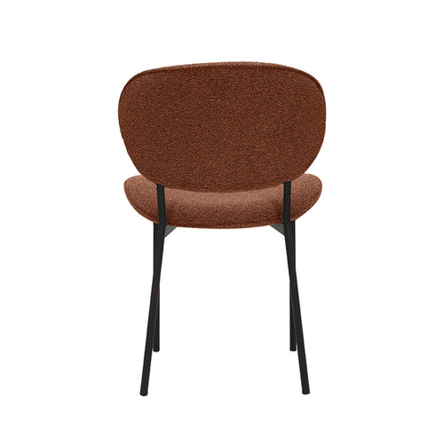LABEL51 Eetkamerstoel Senn - Rood/Zwart Bouclé - Set van 2
