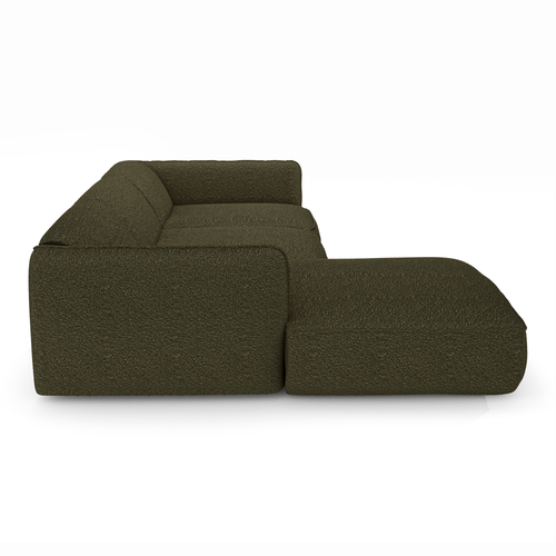 Sia Home - Hoekbanken links LIVIA - Bouclette stof - Olijfgroen - 272cm - vtwonen shop