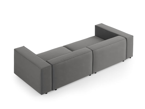 Cosmopolitan Design Bank Arendal 4-zits, flueel, cement - 102x244x70cm