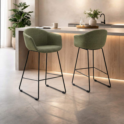 Nolon Nino-Otis Barkruk Forestgroen - Zwart Onderstel - 65 Cm