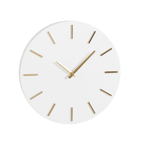 Mica Decorations Brixen Wandklok - Ø36 cm - Wit
