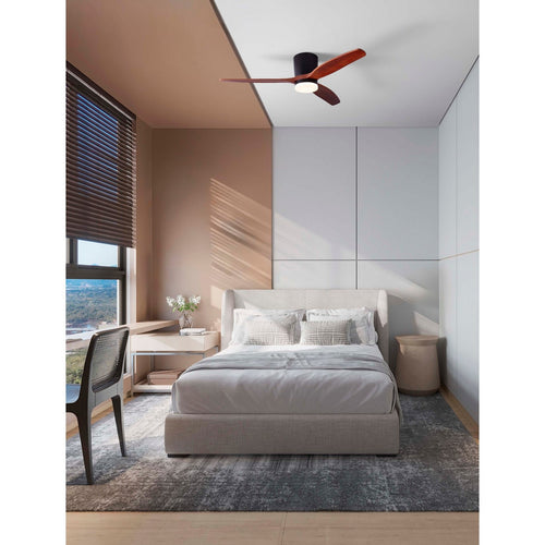 Nova Luce ALOA Plafondventilator Sandy Black, Donker Hout LED 18W 1170lm 3000-4000-6500K CCT Afstandsbediening