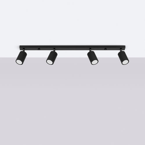 Sollux Lighting Plafondlamp KARBON 4L zwart - 81x6,5x16,5cm