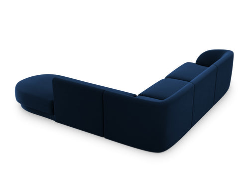 Micadoni rechter hoekbank Miley 6-zits, flueel, koningsblauw - 248x255x70cm
