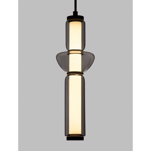 Nova Luce ULON Slanke hanglamp voor aan het plafond, rookgrijs, matzwart, Triac dimbare LED 13W 715lm 3000K