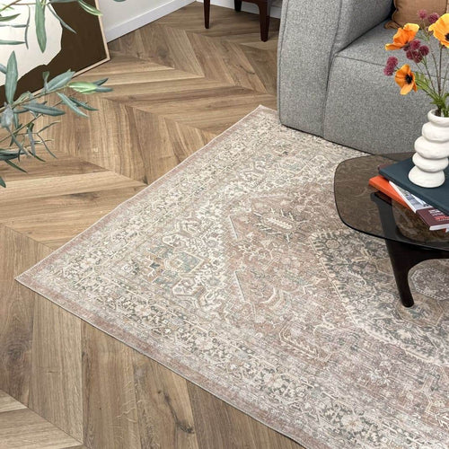 Interieur05 Vintage vloerkleed Ethel Bruin - 290 x 200 cm - vtwonen shop