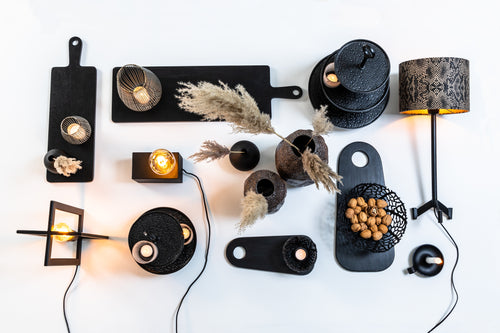 Light & Living etagere LUTEK - Ø32x48cm - zwart