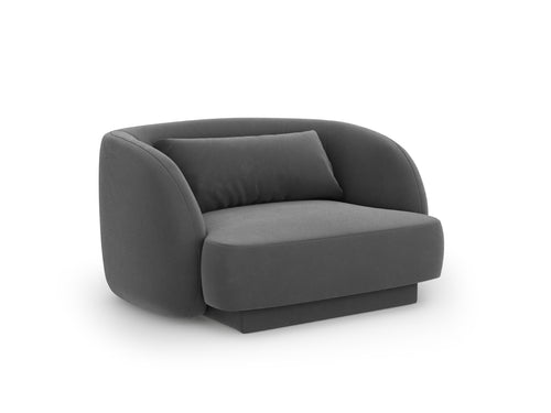 Cosmopolitan Design Fauteuil Tulum flueel, grijs - 90x103x70cm