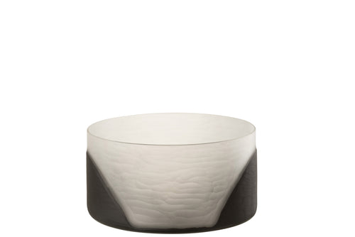 J-Line windlicht Circulo Plat - glas - zwart - transparant - vtwonen shop