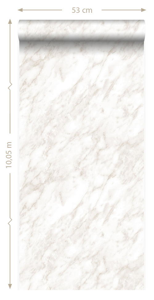 Origin Wallcoverings behang marmer lichtbeige - 53 cm x 10.05 m - 347390