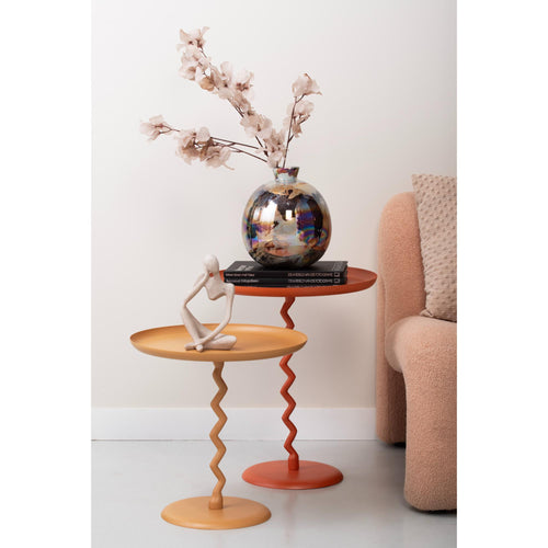 Leitmotiv bijzettafel Zig Zag - geel - Ø40cm