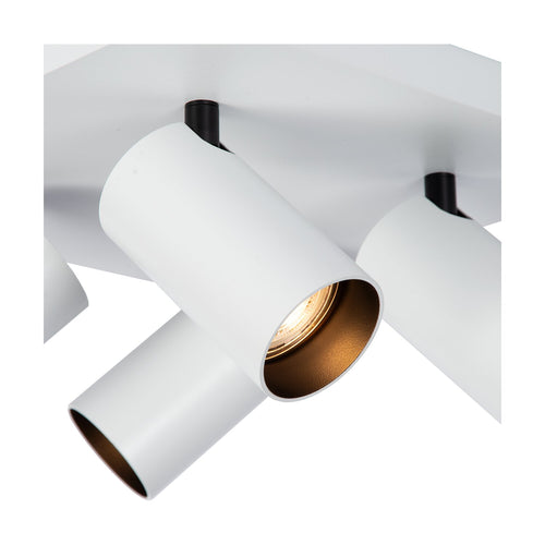 Atmooz plafondlamp Era 4 - wit - zwart binnenin - Ø 26 x H 12 cm - GU10