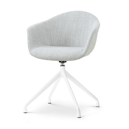 Nolon Nola-Otis Eetkamerstoel Grijs Melange - Draaibaar Wit Onderstel - vtwonen shop