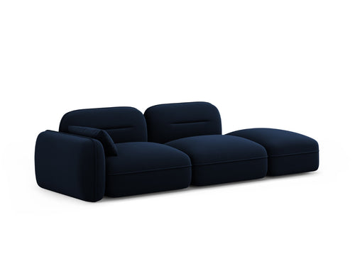 Cosmopolitan Design Rechte modulaire bank Sydney 3-zits, flueel, koningsblauw - 90x295x70cm