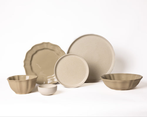 Mimo Homeware serviesset Dreamy Ivory & Wild Olive - 6-delig - 2 personen