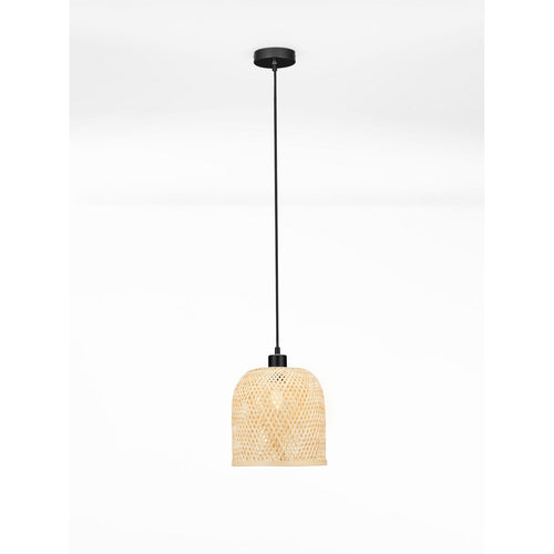 Nova Luce INTRA Dome hanglamp voor plafond, zwart, naturel, E27, 1x12W