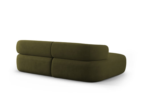 Micadoni linker hoekbank Jenny 5-zits, flueel groente - 145x200x73cm