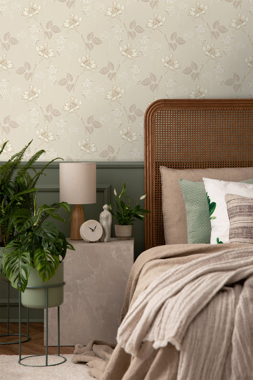 Borastapeter behang bloemen zand beige - 53 cm x 10.05 m - 660838 - vtwonen shop