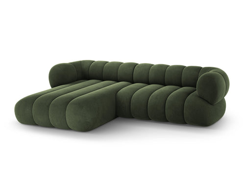 Cosmopolitan Design linker hoekbank Koge 5-zits, flueel groente - 165x270x70cm