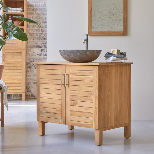 Tikamoon Massief teakhouten badmeubel 85 cm - Naturel