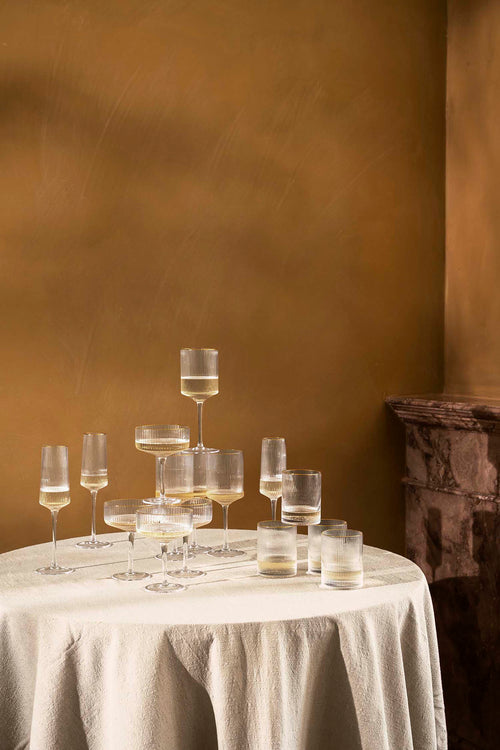 vtwonen Champagneglazen - set van 4 - met Gouden Rand
