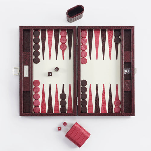 Premium Interiors - Backgammon - Gemiddeld BACKGAMMON - leer pruim 38cm