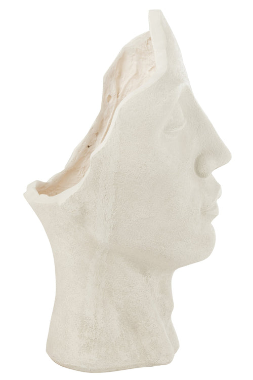 J-Line bloempot David - keramiek - wit - large - Ø 36 cm
