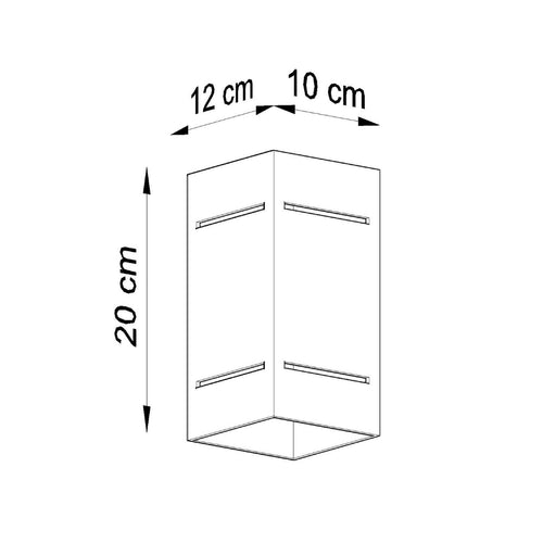 Sollux Lighting Wandlamp BLOCCO wit - 10x12x20cm