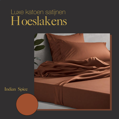 Ten Cate premium - hoeslaken - 160x200 - 100% katoen satijn - oranje