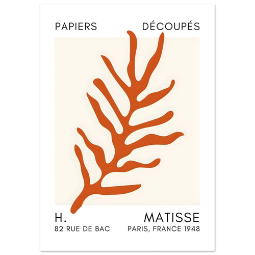 Artfulprints  Matisse – Ocean flora orange   poster A4 21x29.7 cm - vtwonen shop