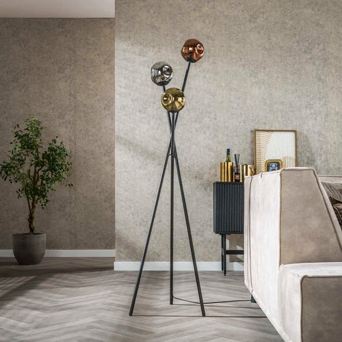 Giga Meubel Vloerlamp Molecule Mix - Multicolor - 3-Lichts - 45x45x169cm - vtwonen shop