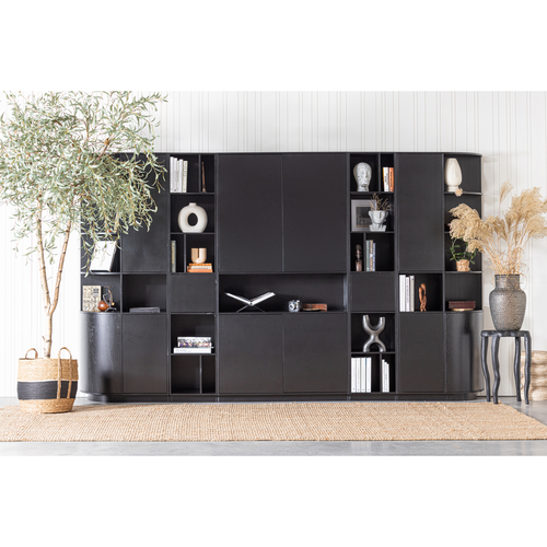 WOOOD vakkenkast open Finca - Zwart - 210x40x40