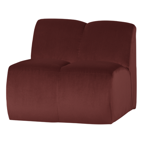 WOOOD 1-zits bank Mojo - Velvet - Kastanjebruin - 74x84x97