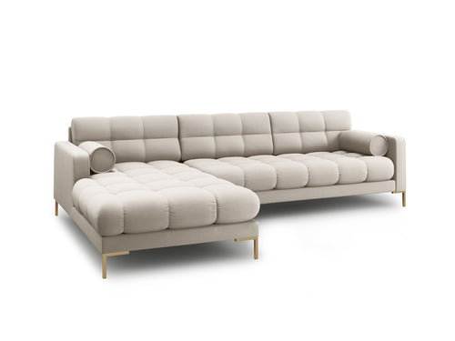 Cosmopolitan Design linker hoekbank Bali 5-zits, structurele stof, beige - 185x293x75cm