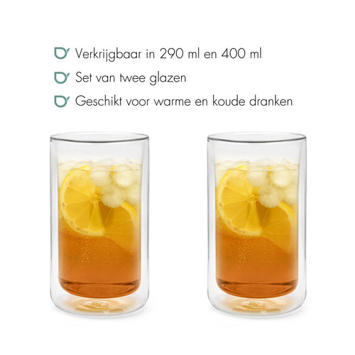 Bredemeijer -Dubbelwandig glas San Remo 400ml s/2 - vtwonen shop