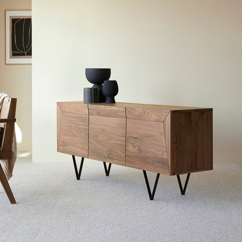 Tikamoon Massief notenhouten buffet 175 cm - Bruin