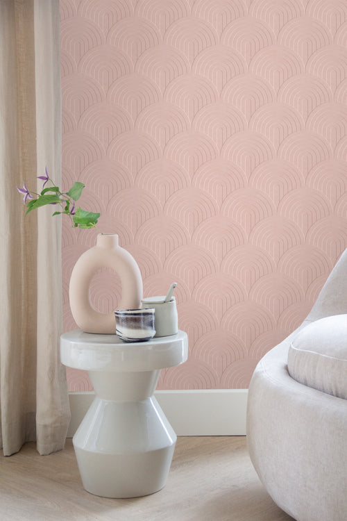 ESTAhome behang 3D-motief roze - 50 x 900 cm - 131108 - vtwonen shop