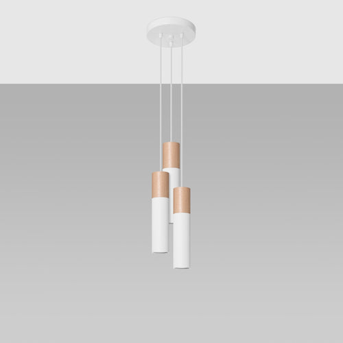 Sollux Lighting Hanglamp PABLO 3P wit - 20x20x100cm