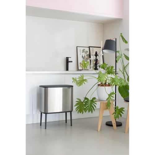 Brabantia Bo Touch Bin, met 2 binnenemmers, 11 + 23 liter - Matt Steel Fingerprint Proof