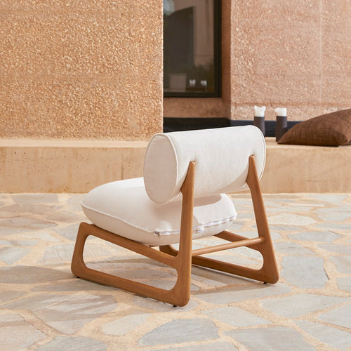 Tikamoon Tuinfauteuil in massief teakhout en stof - Naturel - vtwonen shop