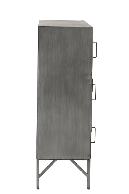 J-Line kast - 9 deuren - metaal - zilver