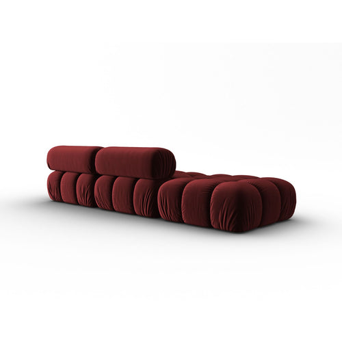 Cosmopolitan Design - Rechte modulaire bank Cortina 4-zits, flueel rood - 94x282x70cm